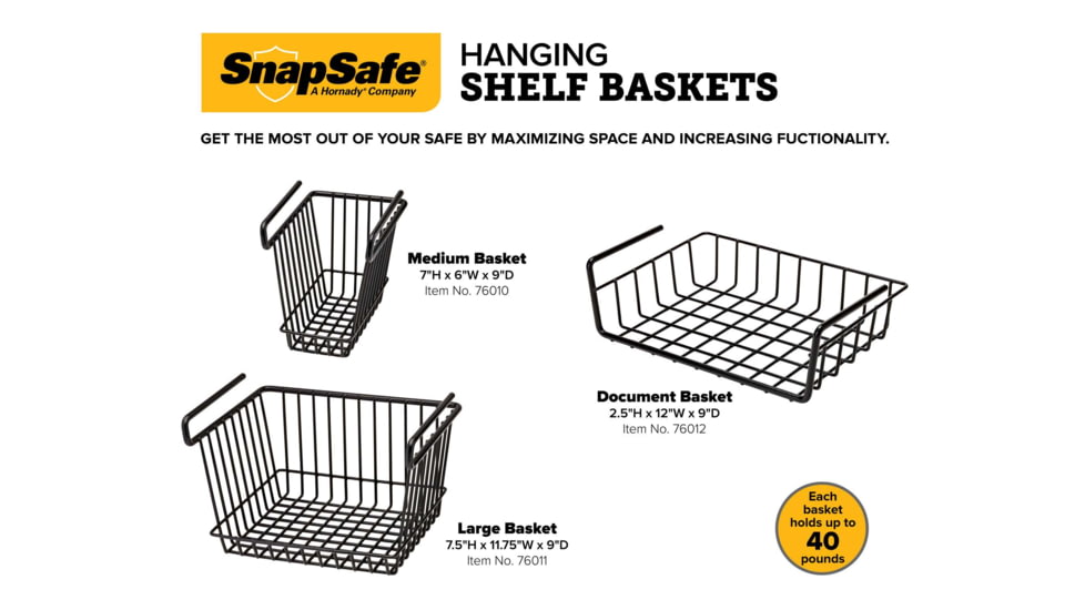 Snapsafe, A Hornady Company Hanging Shelf Basket, 8.5x 11 in, 76012