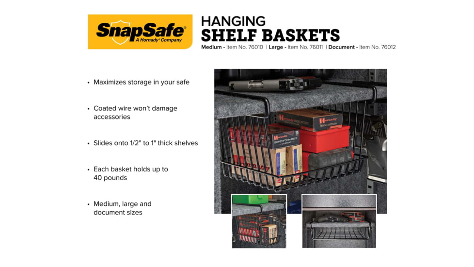 Snapsafe, A Hornady Company Hanging Shelf Basket, 8.5x 11 in, 76012