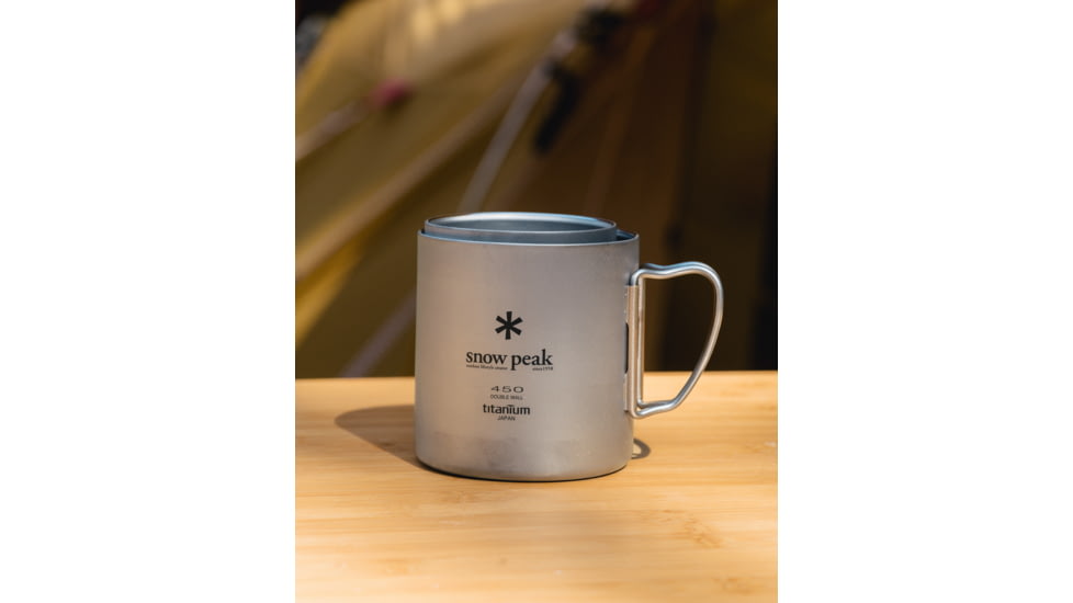 Snow Peak Titanium Double Wall Mug, Titanium, 450 ml, MG-153