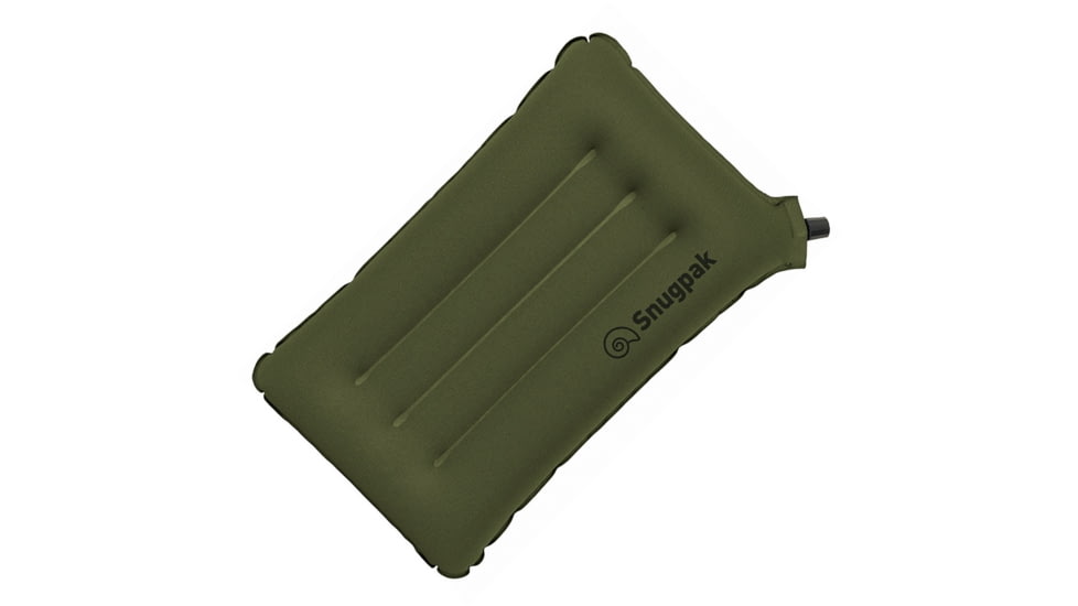 SnugPak Basecamp Ops Air Pillow, 18in X 10in X 3in, Pack Size 4in X 5in, Pack 3 Oz, 30D Stretch Fabric w/Tpu Coating, Comes w/Drawstring Stuff Sack, OD Green, Boxed w/Hanging Tab, OD Green, 91940-OD