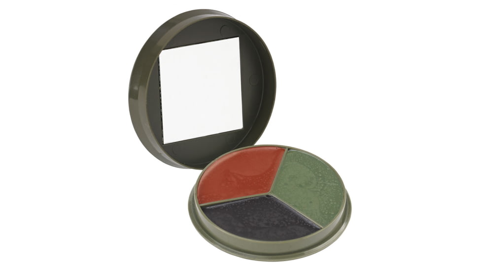 SnugPak Camcon 3 Color Camouflage Cream Compact w/Mirror, Olive, Black &amp; Brown, 61330
