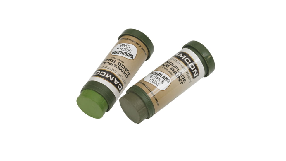 SnugPak Camcon Camouflage Face Paint, 2 Pack, Woodland Green &amp; Loam, 61282
