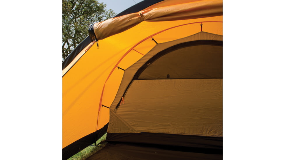 SnugPak Journey Quad Tent, 75D 185T Ripstop Polyester, Two Vents And Two Mesh Vented Doors, Sunburst Orange, 96004