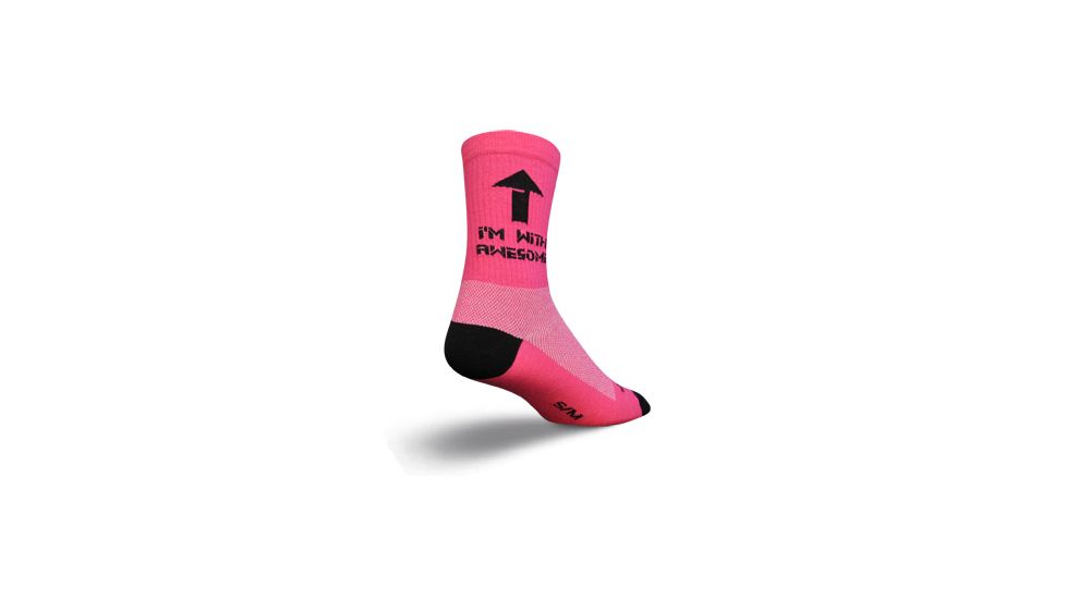 Sockguy Awesome 6'' Crew Pink L/xl AWESOME L/XL