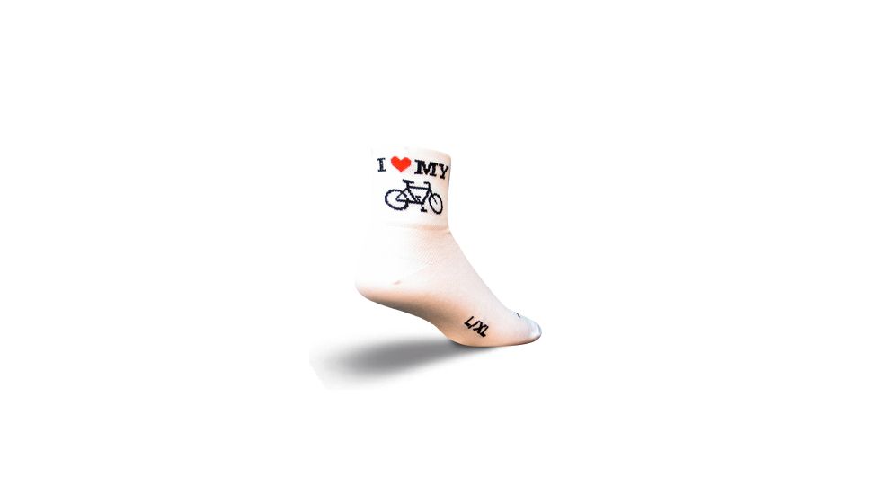 Sockguy I Heart My Bike White S/m I HEART BIKE S/M