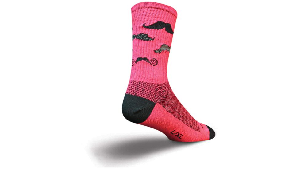 Sockguy Mustache 6'' Crew S/m CRMUST SM/MD