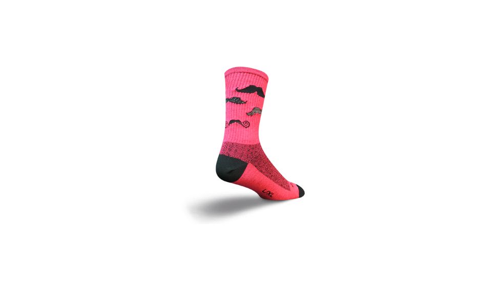 Sockguy Mustache 6'' Crew Lg/xl CRMUST LG/XL