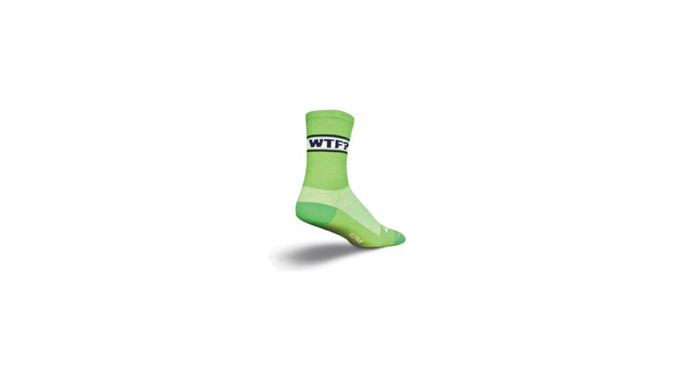 Sockguy Wtf 6'' Crew Green S/m WTF S/M