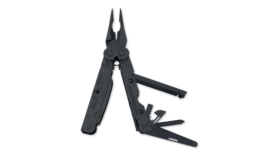 SOG PowerAssist EOD Multiool w/ Nylon Sheath, 11ools Combined, BLK Oxide Finish, Black B67N-CP