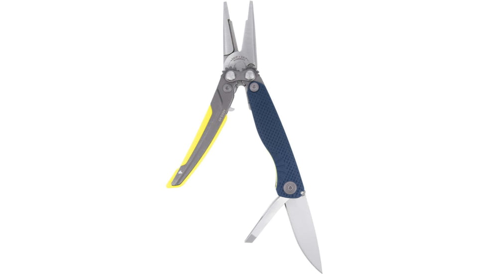 SOG Specialty Knives &amp; Tools Aegis Multi-Tool, 4 Tools, 4.5in, CRYO 440, Indigo/Acid GRN Handle, 29-41-01-41