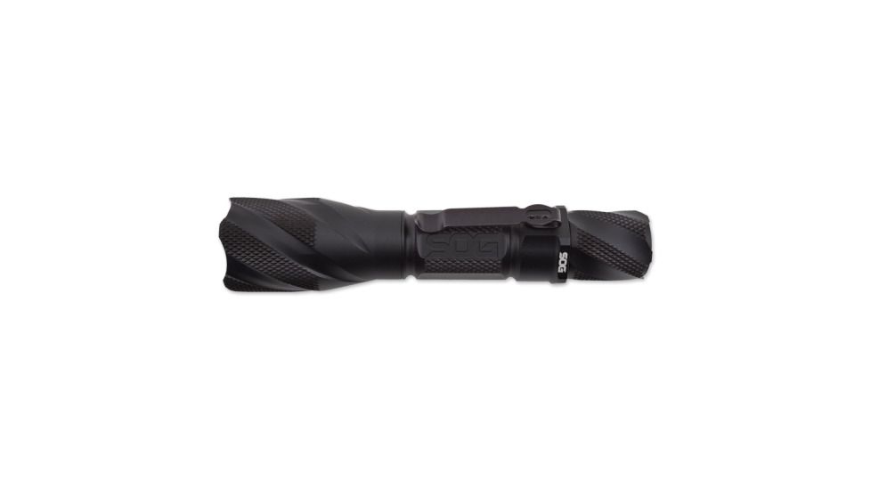 SOG Specialty Knives &amp; Tools Dark Energy LED Flashlight with Belt Clip, Black, 18650 Rechargeable Battery, 700 Lumens DE-06
