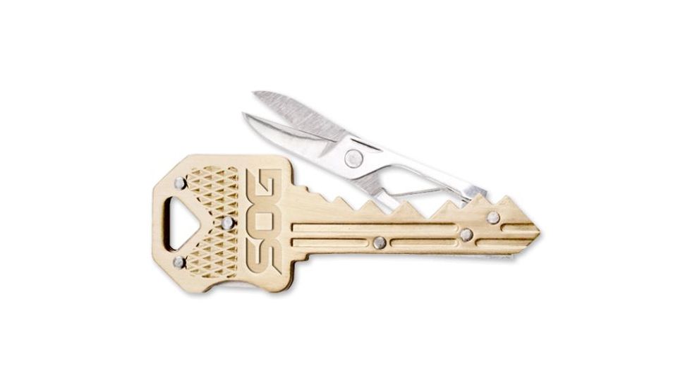 SOG Specialty Knives &amp; Tools Key Scissors, Brass KEY202