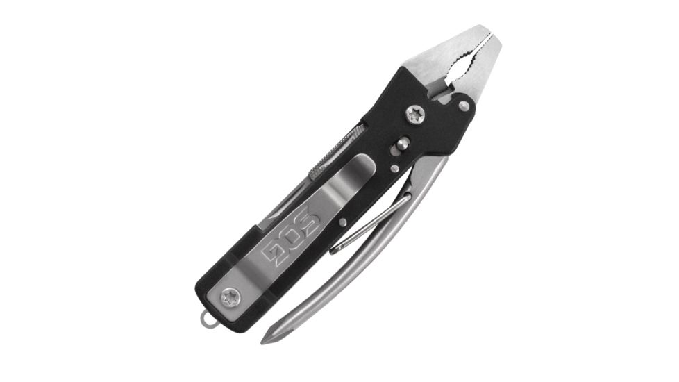 SOG Specialty Knives &amp; Tools Micro ToolClip Multi-Tool, Bead Blast, TC1001-CP