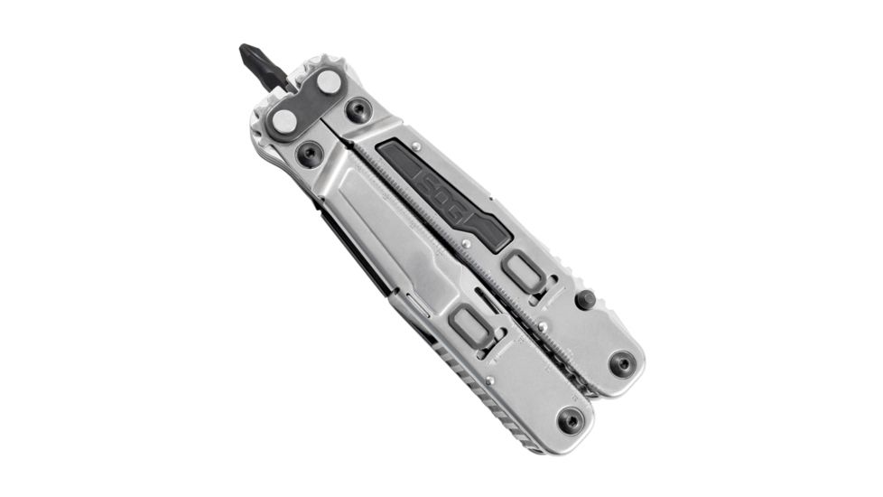 SOG Specialty Knives &amp; Tools PowerGrab Fabric Sheath Multi-Tool, w/ Hex Bit Kit, Satin, PM1001N-CP