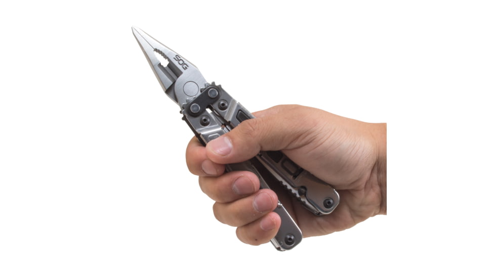 SOG Specialty Knives &amp; Tools PowerGrab Molded Sheath Multi-Tool, Satin, PM1001-CP