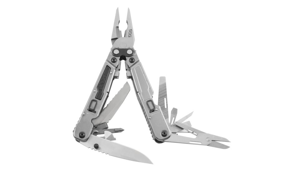 SOG Specialty Knives &amp; Tools PowerGrab Molded Sheath Multi-Tool, Satin, PM1001-CP