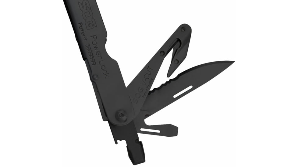 SOG Specialty Knives &amp; Tools PowerLock EOD Multi-Tool w/ V-Cutter, Nylon Sheath, Black/Black, SOG-B63N-CP