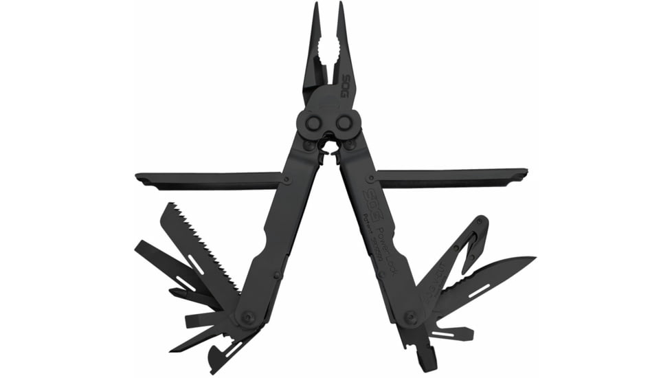 SOG Specialty Knives &amp; Tools PowerLock EOD Multi-Tool w/ V-Cutter, Nylon Sheath, Black/Black, SOG-B63N-CP