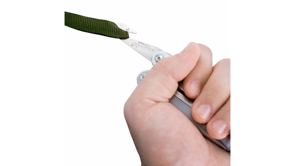 SOG Specialty Knives &amp; Tools PowerLock Multi-Tool w/ V-Cutter, Nylon Sheath, Silver/Satin, SOG-S62N-CP