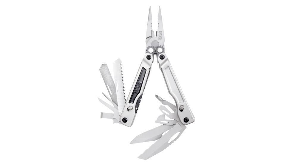 SOG Specialty Knives &amp; Tools PowerPlay + Molded Sheath (Peg Box), Bead Blasted PX1001-CP