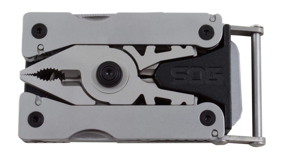SOG Specialty Knives &amp; Tools Sync I Traveler Detachable Multi - Tool with Belt Buckle, 11 Tools, 4.4in, Black, SN1002-CP