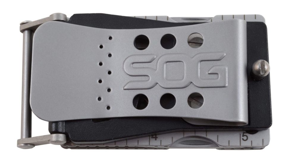 SOG Specialty Knives &amp; Tools Sync I Traveler Detachable Multi - Tool with Belt Buckle, 11 Tools, 4.4in, Black, SN1002-CP