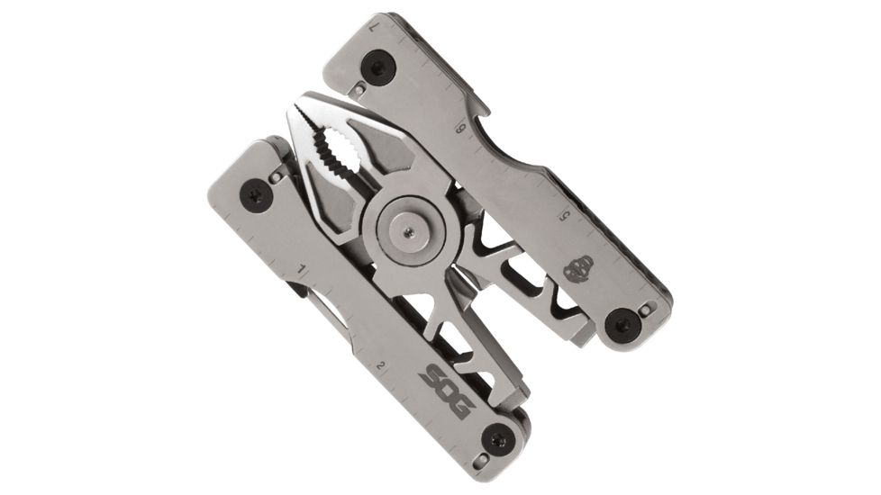 SOG Specialty Knives &amp; Tools Sync II Traveler Detachable Multi - Tool with Belt Buckle, 12 Tools, 5.8in, Black, SN1012-CP