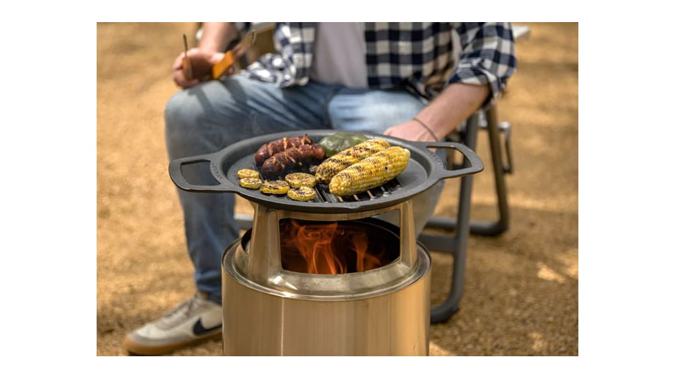 Solo Stove Ranger Cast Iron Grill Cooking Bundle 2, Stainless Steel, Cast Iron Black, Medium, SSRAN-COOKING-BUNDLE