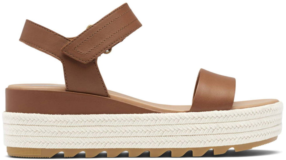 Sorel Cameron Flatform Leather Sandals - Womens, Velvet Tan/Chalk, 9.5 US, 1999471-242-9.5