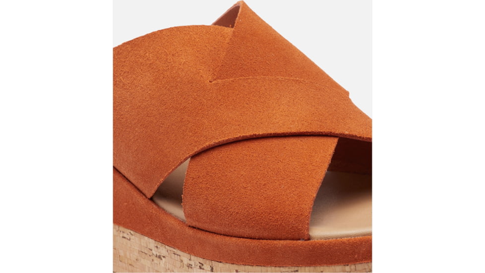 Sorel Cameron Flatform Mule Wedge Sandals Suede - Womens, Desert Sun/Gum 17, 7 US, 1999171-806-7