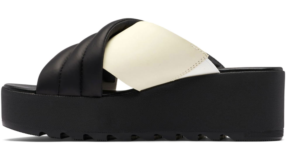 Sorel Cameron Flatform Puff Mule Sandals - Womens, Black/Sea Salt, 7 US, 2030451-010-7