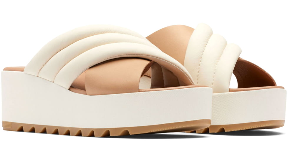 Sorel Cameron Flatform Puff Mule Sandals - Womens, Chalk/Honest Beige, 8.5 US, 2030451-191-8.5
