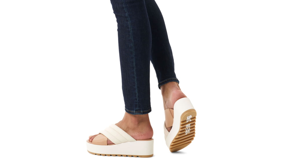 Sorel Cameron Flatform Puff Mule Sandals - Womens, Chalk/Honest Beige, 8.5 US, 2030451-191-8.5