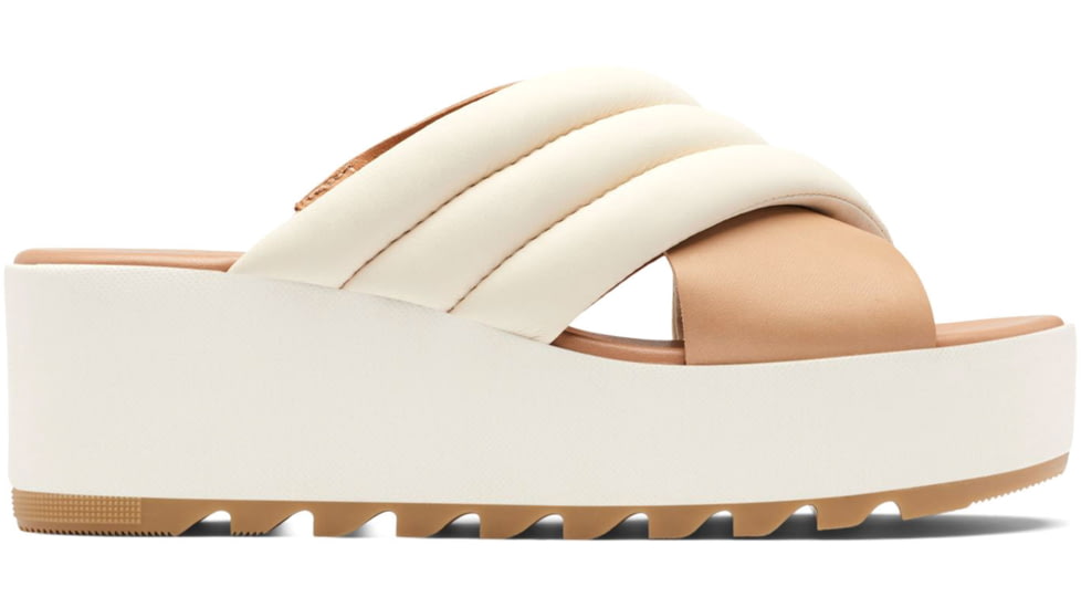 Sorel Cameron Flatform Puff Mule Sandals - Womens, Chalk/Honest Beige, 8.5 US, 2030451-191-8.5