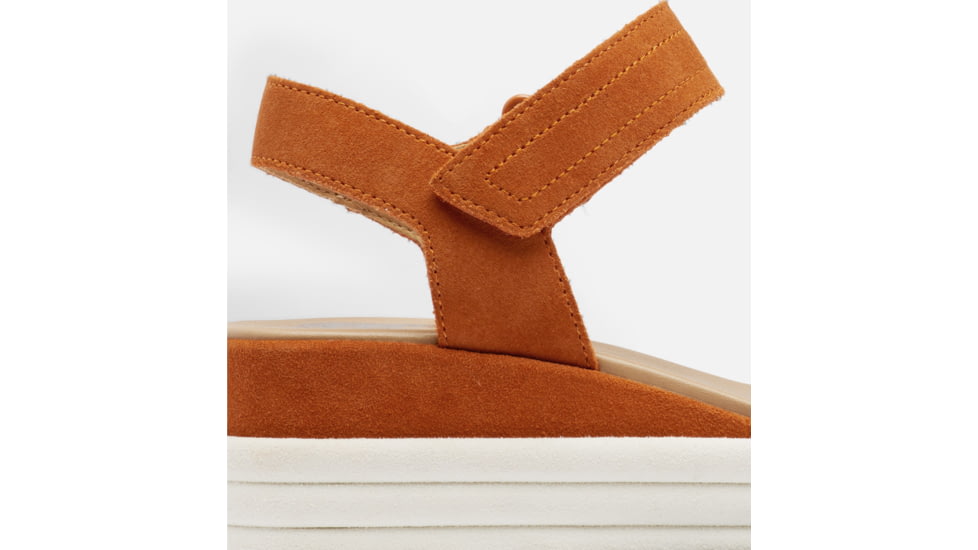 Sorel Cameron Flatform Suede Sandals - Womens, Desert Sun/Chalk, 9 US, 1986451-806-9