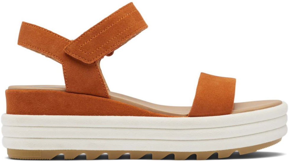 Sorel Cameron Flatform Suede Sandals - Womens, Desert Sun/Chalk, 9 US, 1986451-806-9