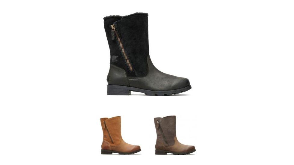 Sorel Emelie Foldover Boots - Women's, Black, Camel Brown, Major