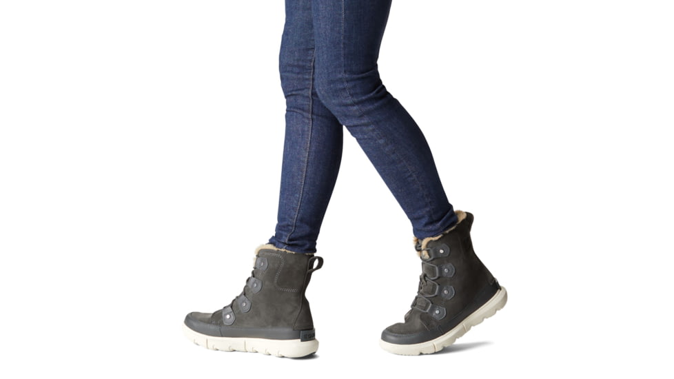 Sorel Explorer II Joan Faux Fur Waterproof Winter Boot - Womens, Grill, Fawn, 8.5, 1951631028-8.5