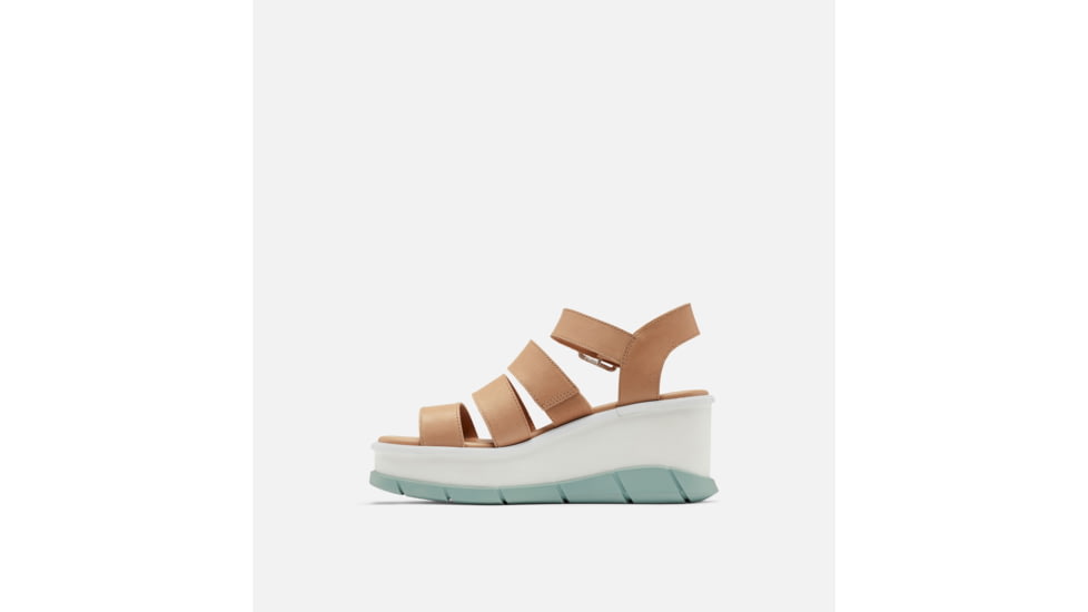 Sorel Joanie III Ankle Strap Wedge Sandals - Womens, Honest Beige/Crushed Blue, 10 US, 1999391-246-10