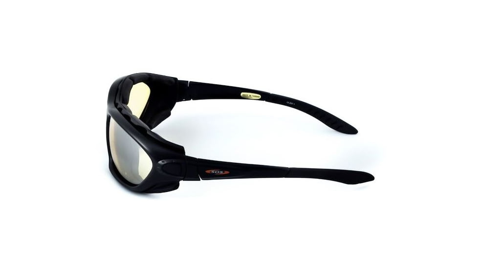 Sos Gripz Riders / Rambler Sunglasses, Frame - Matte Black Tr-90 W/ Temples And Strap / Lens - Pc Z87.1, Yellow-fm