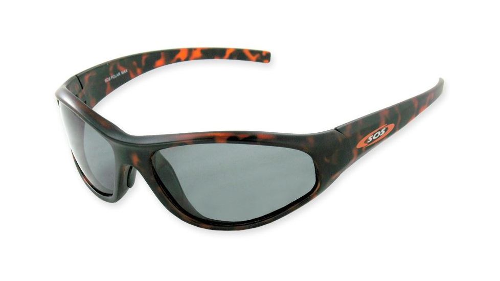 Sos Polar Max / Pacific Reef Sunglasses, Frame - Matte Tortoise, Lens - Tac Polarized Smoke 1.0mm