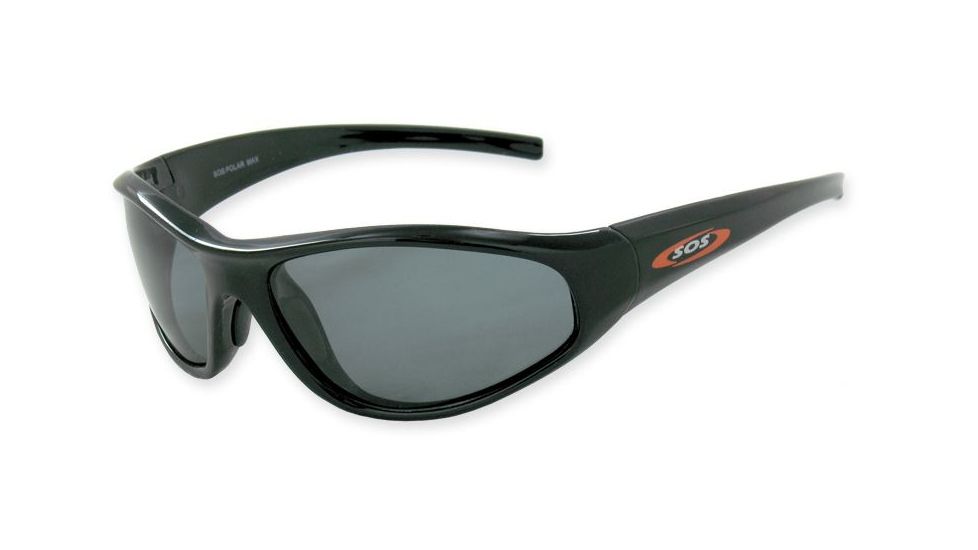 Sos Polar Max / Pacific Reef Sunglasses, Frame - Shiny Black, Lens - Tac Polarized Smoke 1.0mm