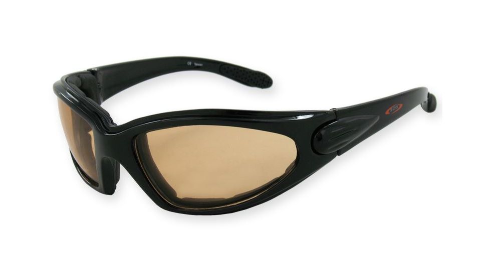 Survival Optics Sunglasses Gripz Riders/Thrasher Sunglasses, Black/Black Eva Foam Pad Frame, SOS Logo, Pc Photochrom Anti Fog Orange/Smoke Lens 7552
