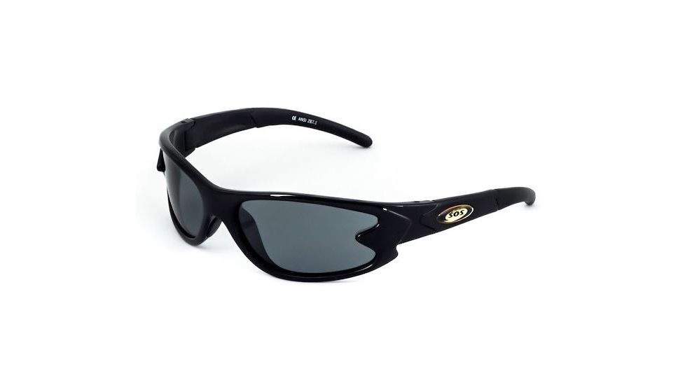 Sos Wraps / Slasher Polar Sunglasses, Metallic Black Frame, Smoke Lens