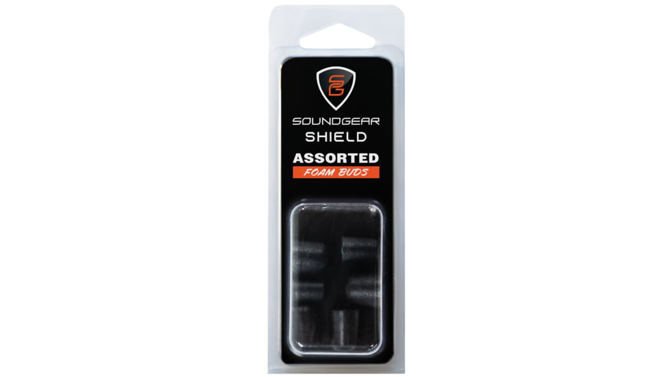 SoundGear Shield Assorted Foam Protective Ear Buds, 32 dB, Pack of 6, 1 Pair of 3 Sizes, Black, P00009810