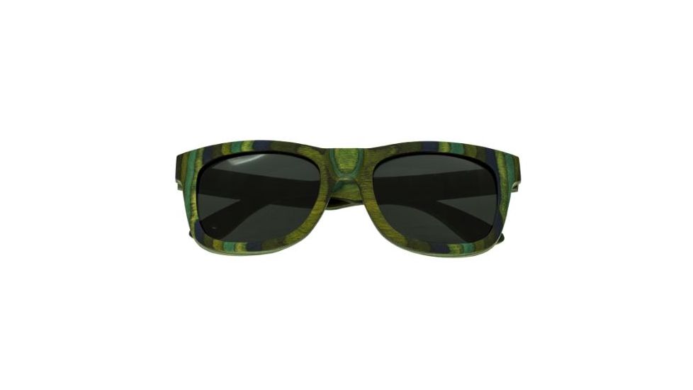 Spectrum Sunglasses Kalama S104BK Sunglasses, Green Stripe FRAME, Black Lens SSGS104BK