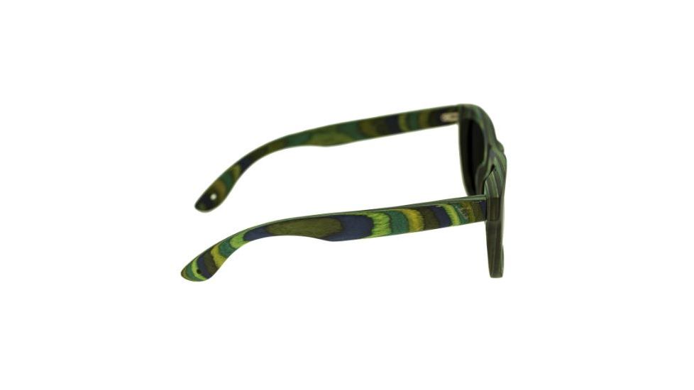 Spectrum Sunglasses Kalama S104BK Sunglasses, Green Stripe FRAME, Black Lens SSGS104BK