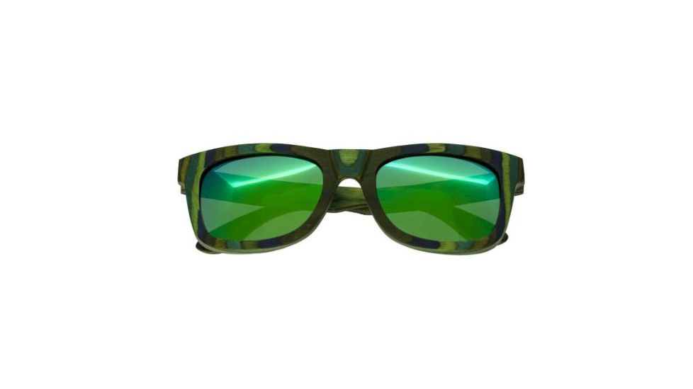 Spectrum Sunglasses Kalama S104GN Sunglasses, Green Stripe FRAME, Green Lens SSGS104GN