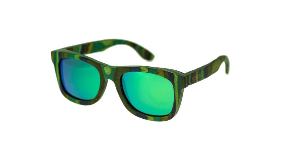 Spectrum Sunglasses Kalama S104GN Sunglasses, Green Stripe FRAME, Green Lens SSGS104GN