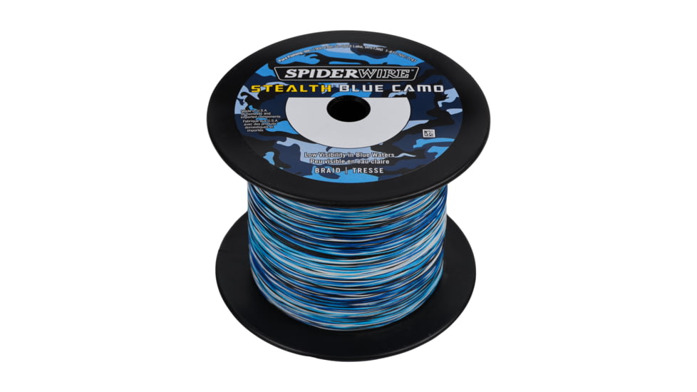 Spiderwire Stealth Blue Camo Superline, 0.008in/0.20mm, 10lb/4.5kg, 3000yd/2743m, 4lb, Blue Camo, SS10BC-3000